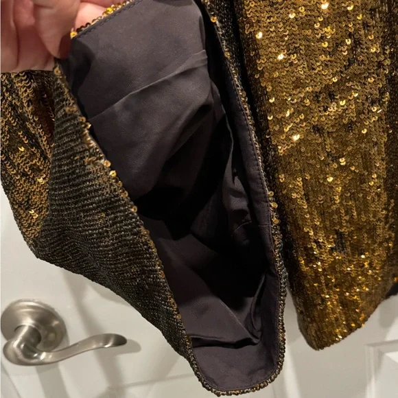 J.Crew Gold Sequin Crop Pants Women Sparkle Party Holiday Evening Ankle Trouser - Picture 5 of 8